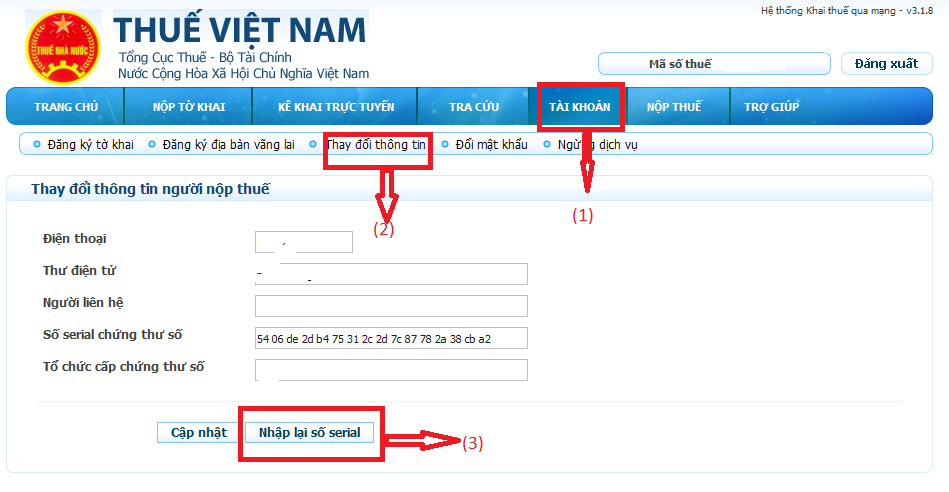 Cập nhật Chữ ký số